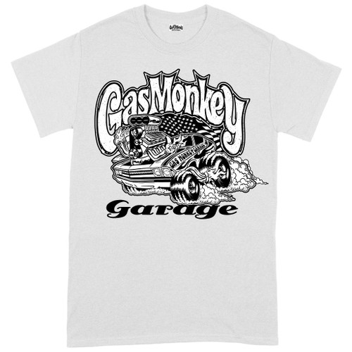 Gas Monkey Garage 'Muscle Car' (White) T-Shirt
