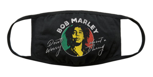 Bob Marley 'Don't Worry' (Black) Face Mask