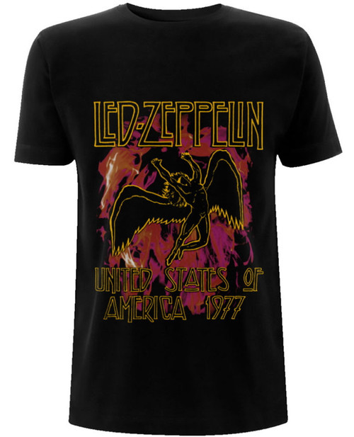 Led Zeppelin 'Black Flames' (Black) T-Shirt