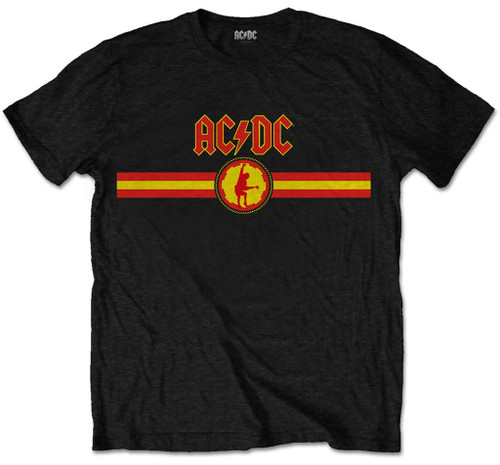 AC/DC 'Logo & Stripe' (Black) T-Shirt