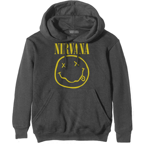 Nirvana 'Yellow Smile' (Grey) Pull Over Hoodie