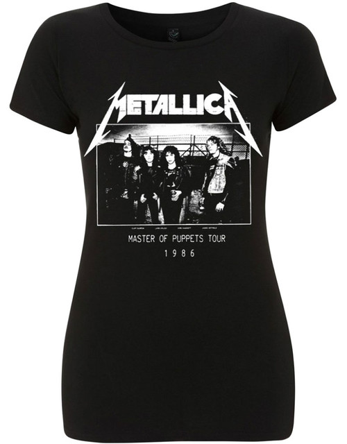 Metallica 'MOP Photo Damage Inc. Tour' (Black) Womens Fitted T-Shirt