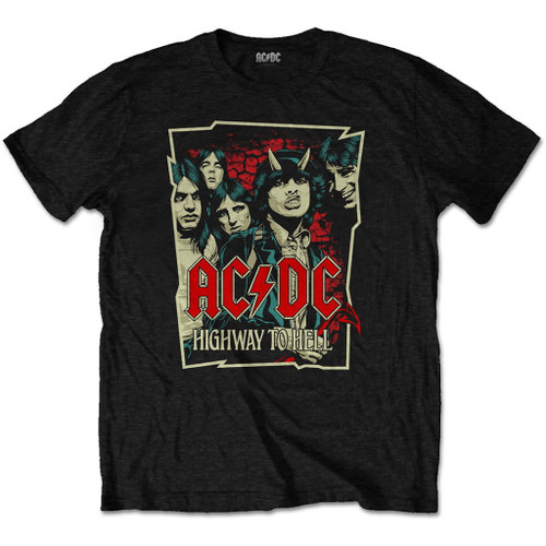 AC/DC 'Highway To Hell Sketch' (Black) T-Shirt