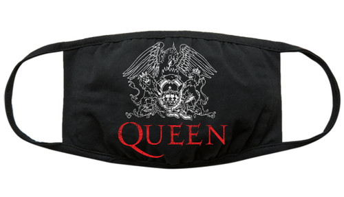 Queen 'Classic Crest' (Black) Face Mask