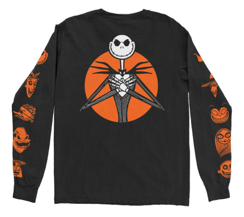 The Nightmare Before Christmas 'All Characters Orange' (Black) Long Sleeve Shirt