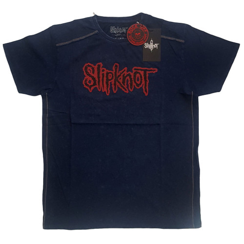 Slipknot 'Logo' (Blue) Snow Wash T-Shirt