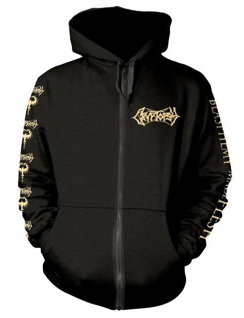 Cryptopsy 'Blasphemy Made Flesh' (Black) Zip Up Hoodie