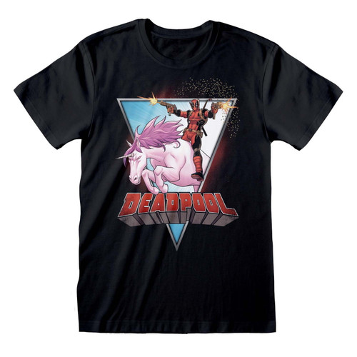 Marvel Deadpool 'Unicorn Rider' (Black) T-Shirt