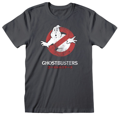 Ghostbusters 'Japanese Logo' (Grey) T-Shirt