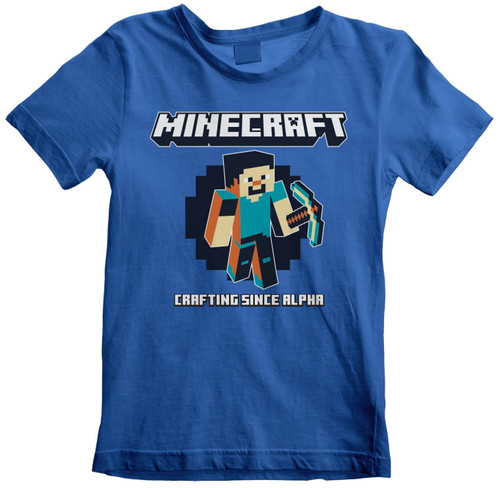 Minecraft 'Crafting Since Alpha' (Blue) Kids T-Shirt