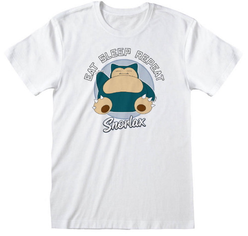 Pokémon 'Snorlax Eat Sleep Repeat' (White) T-Shirt