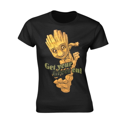 Guardians Of The Galaxy Vol 2 'Groot Dance' (Black) Womens Fitted T-Shirt