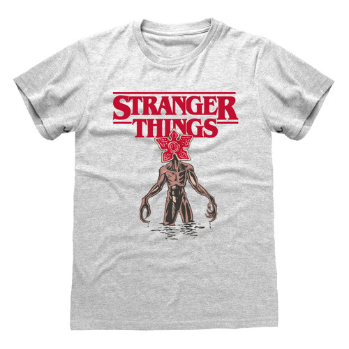 Stranger Things 'Logo Demogorgon' (Heather Grey) T-Shirt