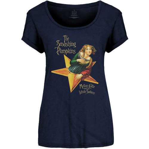 The Smashing Pumpkins 'Mellon Collie' (Navy) Womens Fitted T-Shirt