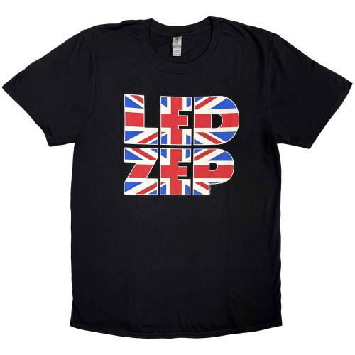 Led Zeppelin 'Union Jack Type' (Black) T-Shirt
