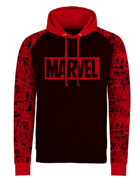 Marvel Comics 'Logo And Pattern' (Black) Pull Over Hoodie