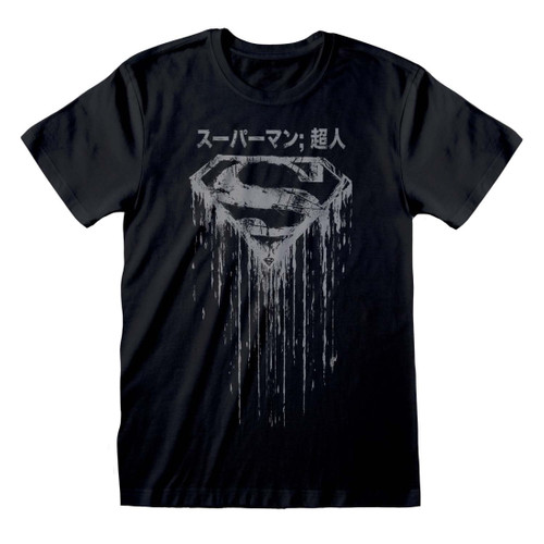 Superman 'Japanese Logo Distressed' (Black) T-Shirt