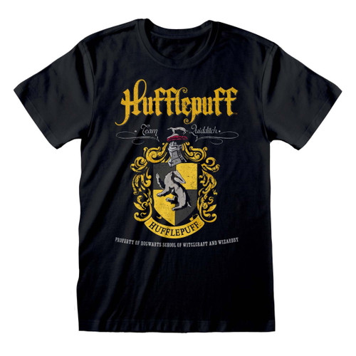 Harry Potter 'Hufflepuff Crest' (Black) T-Shirt