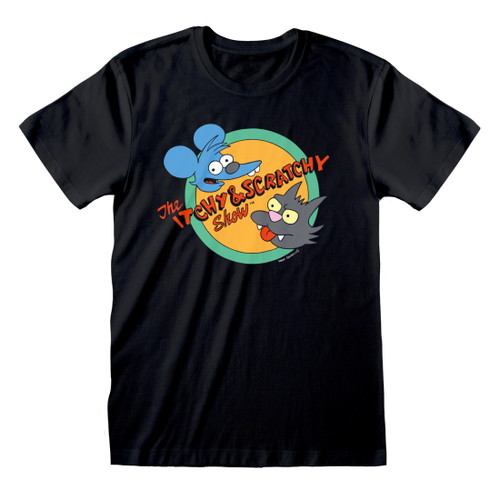 The Simpsons 'Itchy And Scratchy' (Black) T-Shirt