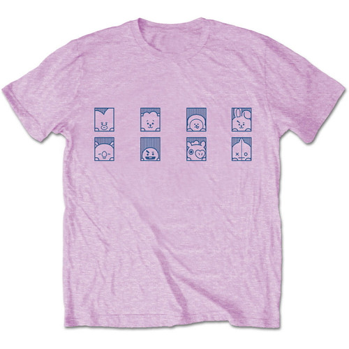 BT21 'Group Squares' (Pink) T-Shirt