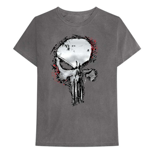 Punisher 'Metallic Skull' (Grey) T-Shirt