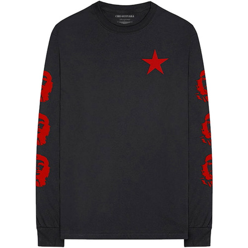 Che Guevara 'Revolution' (Black) Long Sleeve Shirt Front