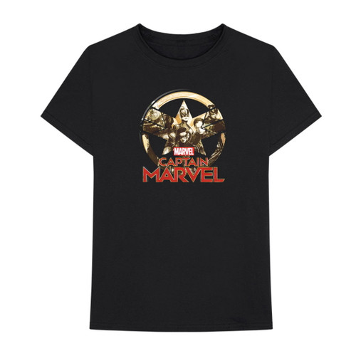 Marvel Captain Marvel 'Star Logo' (Black) T-Shirt