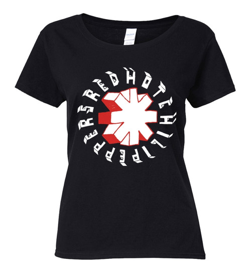 Red Hot Chili Peppers 'Hand Drawn' (Black) Womens Fitted T-Shirt