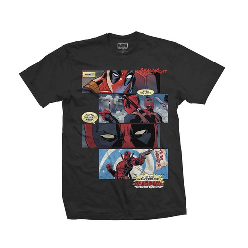 Marvel Deadpool 'Strips' (Black) T-Shirt