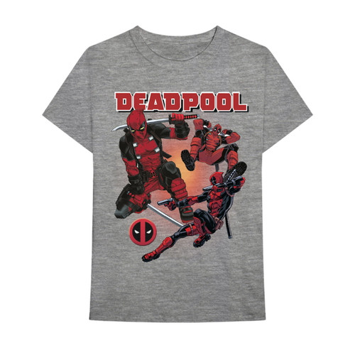 Marvel Deadpool 'Collage Of Blades' (Grey) T-Shirt