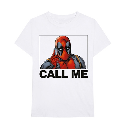 Marvel Deadpool 'Call Me' (White) T-Shirt