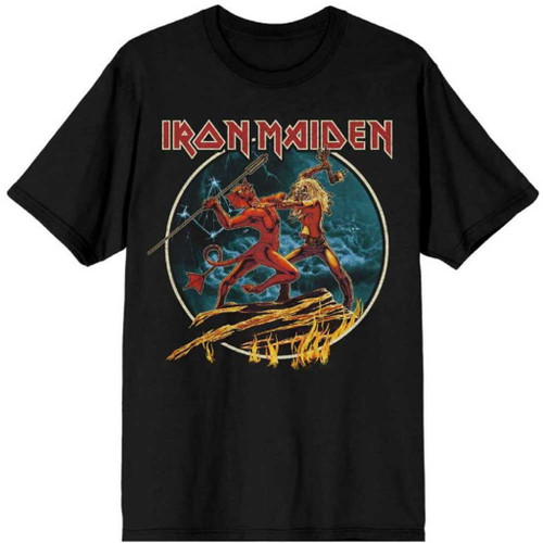 Iron Maiden 'Number Of The Beast Run To The Hills Circle' (Black) T-Shirt