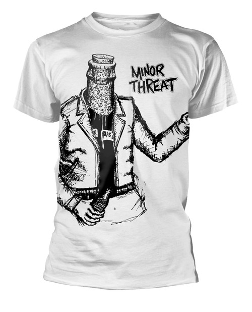 Minor Threat 'Bottle Man Jumbo Print' (White) T-Shirt