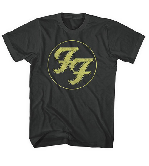 Foo Fighters 'Distressed FF Logo' (Black) T-Shirt
