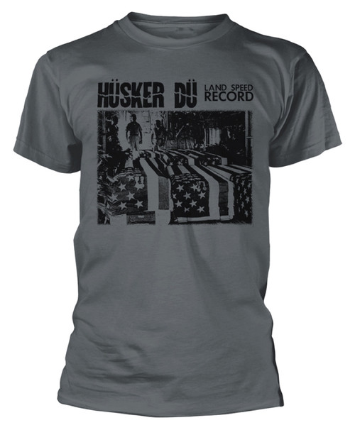 Husker Du 'Land Speed Record B&W' (Charcoal) T-Shirt