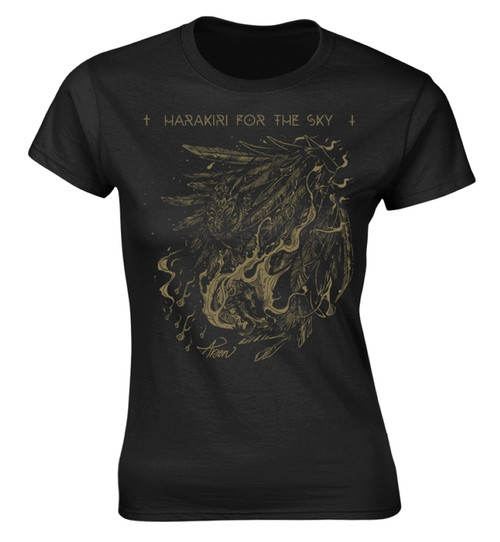 Harakiri For The Sky 'Arson Gold' (Black) Womens Fitted T-Shirt