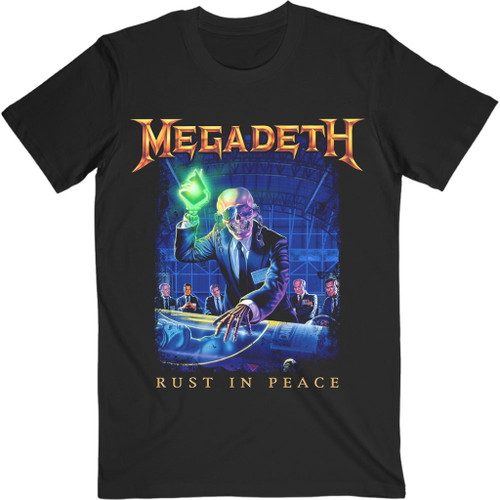 Megadeth 'Rust In Peace Track List' (Black) T-Shirt