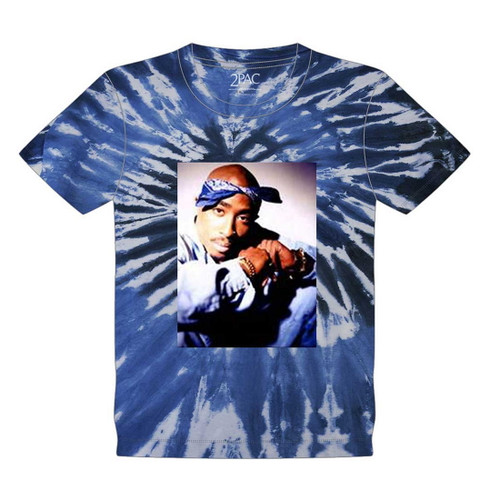 Tupac 'Blue Photo Swirl' (Tie Dye) T-Shirt