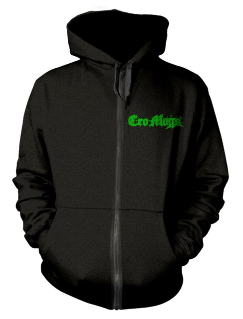 Cro-Mags 'Green Logo' (Black) Zip Up Hoodie