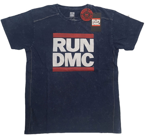Run DMC 'Logo' (Blue) Snow Wash T-Shirt