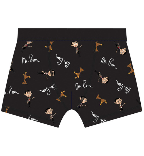 Mr Bean 'Mr Bean & Teddy' (Black) Boxer Shorts