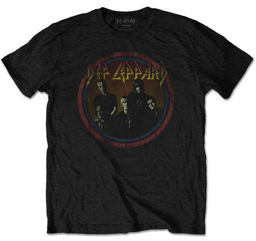 Def Leppard 'Vintage Circle' (Black) T-Shirt