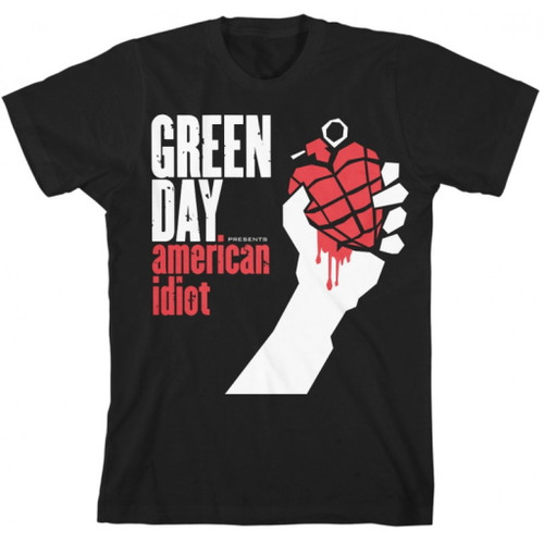 Green Day 'American Idiot' (Black) T-Shirt (Plus Sizing)