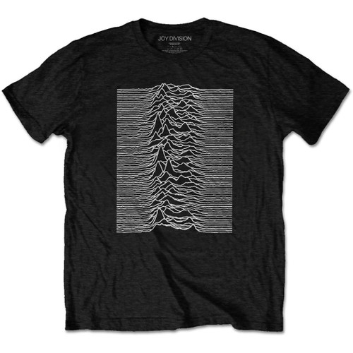 Joy Division 'Unknown Pleasures Waves' (Black) T-Shirt (Plus Sizing)