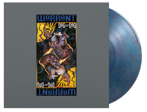 PRE-ORDER - Warrant 'Dog Eat Dog' LP Translucent Blue Red Marbled Vinyl - RELEASE DATE 17th February 2023