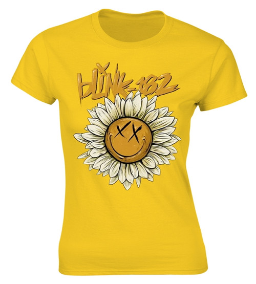 Blink 182 'Sunflower' (Yellow) Womens Fitted T-Shirt