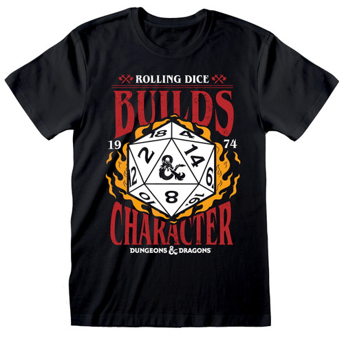 Dungeons And Dragons 'Builds Character' (Black) T-Shirt