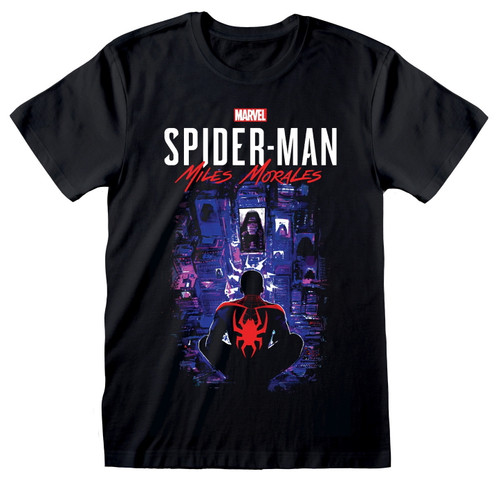 Spider-Man Miles Morales 'City Overwatch' (Black) T-Shirt