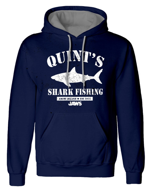 Jaws 'Quints Shark Fishing' (Blue) Pull Over Hoodie