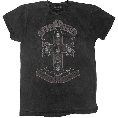 Guns N' Roses 'Monochrome Cross' (Dip-Dye) T-Shirt